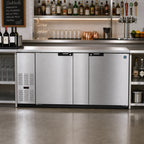 Thumbnail image #2 for Hoshizaki BB69-S 69.5-Inch Two-Section Stainless Steel Back Bar Cooler, 21.8 Cu. Ft., Solid Swing Doors