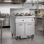 Thumbnail image #2 for Imperial (Middleby) IFSSP650E Electric Floor Fryer, 6-Tank Battery, 50 lb. Per Tank, Built-In Filtration