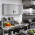 Thumbnail image #2 for Commercial Wall-Mounted Stainless Steel Storage Cabinet with Locking Hinged Doors and 2 Shelves