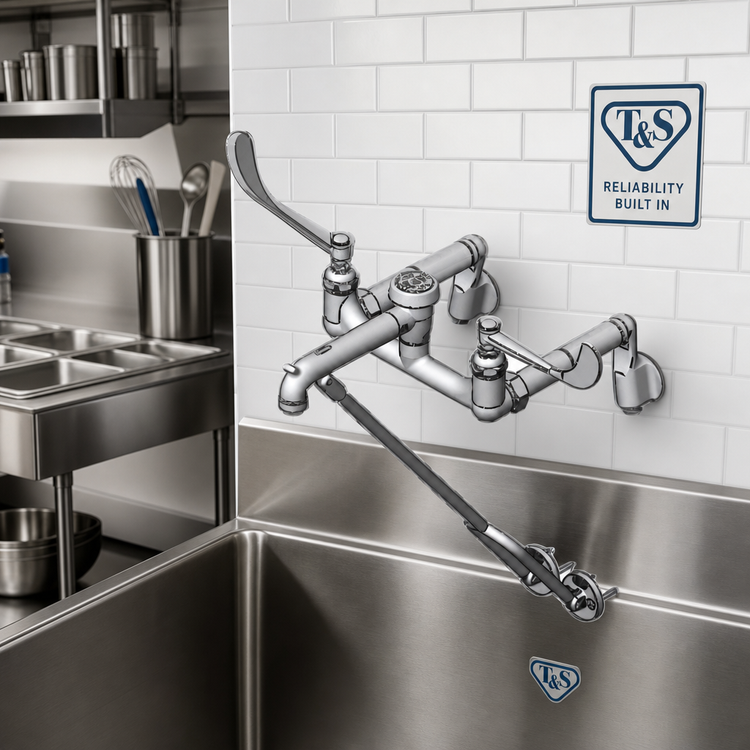 Product image #2 for T&S Brass Service Sink Faucet with Vacuum Breaker Nozzle, 15-3/4-Inch Reach