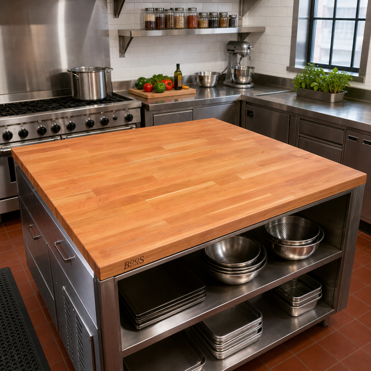 Product image #2 for Boos Block American Cherry Edge Grain Kitchen Countertop, 60 Inch W x 36 Inch D x 1-1/2 Inch Thick, Varnique Finish