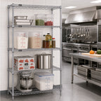 Thumbnail image #2 for Quantum WR86-1830S Wire Shelving Starter Kit, 4 Shelves, 30"W x 18"D x 86"H, 304 Stainless Steel