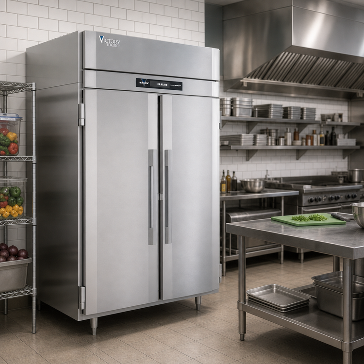 Product image #2 for Victory UltraSpec™ Two-Section Reach-In Freezer, 44.57 Cu. Ft., Standard Depth, Self-Contained, Top-Mounted, Solid Doors