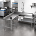 Thumbnail image #2 for Eagle Spec-Master Left-Hand Island Soiled Dishtable with Pre-Rinse Sink, 72-Inch Machine-to-Corner x 60-Inch Corner-to-End, 14/304 Stainless Steel