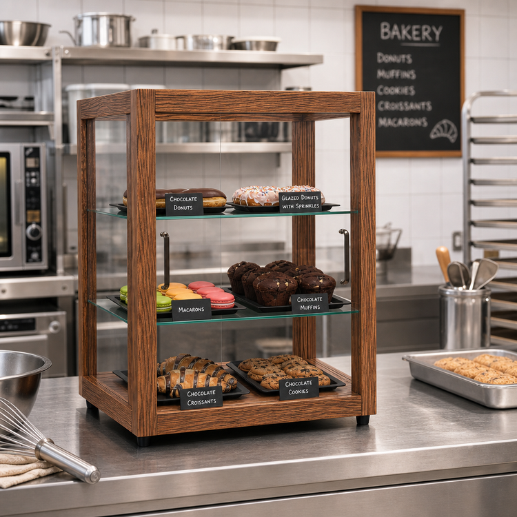 Product image #3 for KoolMore 18-Inch Full-Service Countertop Bakery Display Case with 3 Tempered Glass Shelves