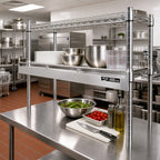 Thumbnail image #2 for Metro Super Erecta L18WS Stainless Steel Shelf Ledge, 18"W x 4"H, for Solid Shelves, Polymer Clips Included Case of 6
