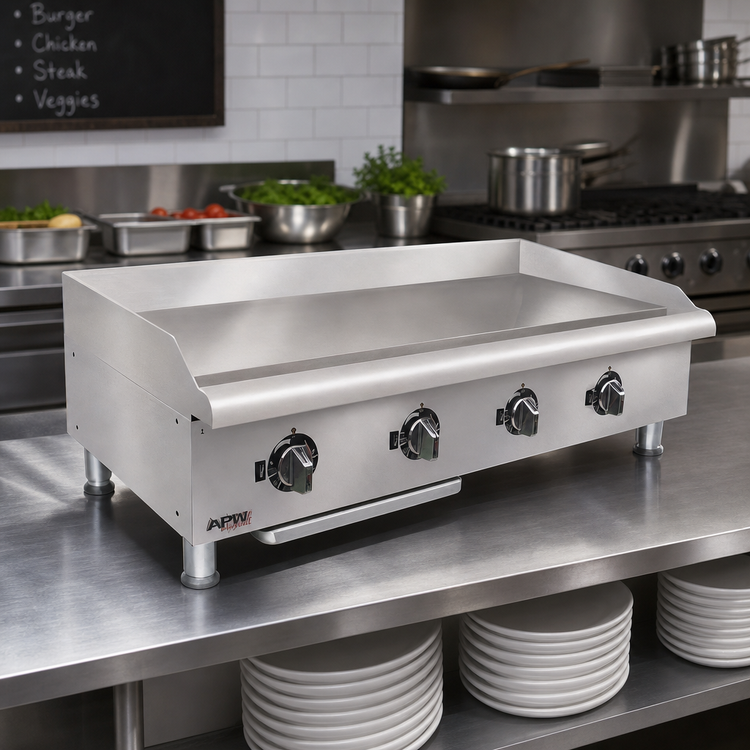 Product image #2 for APW Wyott Workline 48-Inch Electric Countertop Griddle with Thermostatic Controls