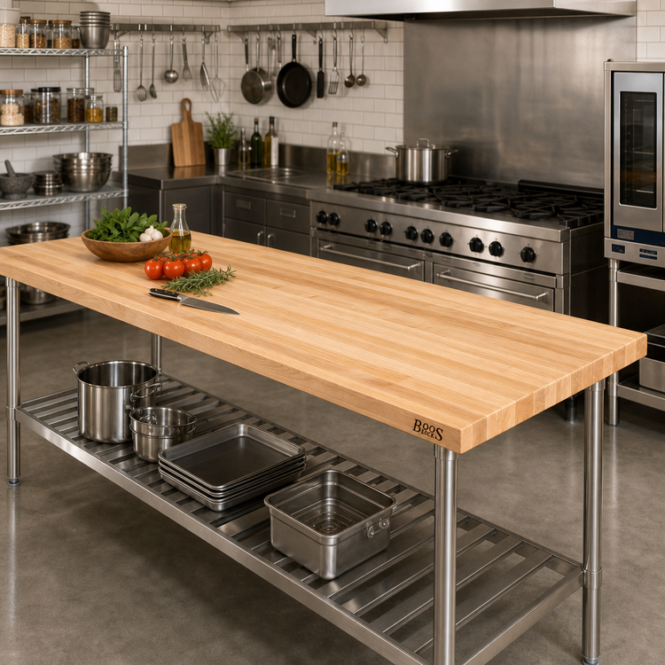 Product image #2 for Boos Block Northern Hard Rock Maple Edge Grain Kitchen Countertop, 96 Inch x 30 Inch x 1-1/2 Inch, Penetrating Oil Finish