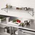 Thumbnail image #2 for Eagle Group Snap-n-Slide 72 Inch x 12 Inch Wall-Mounted Wire Shelf, Chrome Finish, 210 lb Capacity