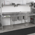 Thumbnail image #2 for Eagle Group 414 Series Coved Corner Three-Compartment Sink with Dual 18-Inch Drainboards