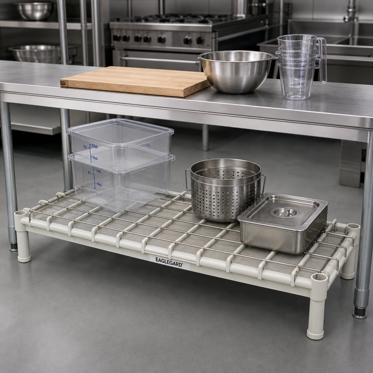 Product image #2 for EagleGard Hybrid Epoxy Dunnage Shelf with Removable Wire Mat, 48 x 21 Inches