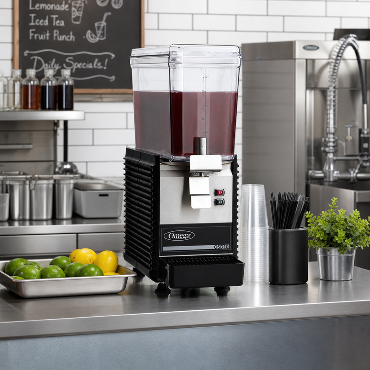 Product image #2 for Omega OSD10 Compact Commercial Drink Dispenser with 1 x 3-Gallon Bowl, 120V