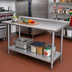Thumbnail image #2 for Advance Tabco 72-Inch x 30-Inch Stainless Steel Work Table with 1-1/2-Inch Rear Up-Turn and Galvanized Undershelf