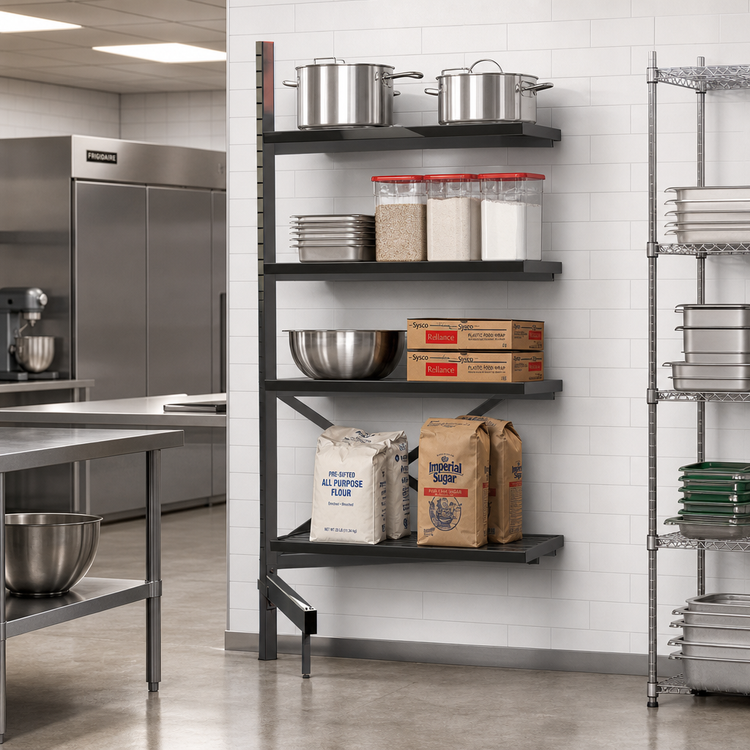 Product image #2 for Metro SmartLever 48"W x 24"D Cantilevered Shelving Add-On Kit, 76-3/8" H