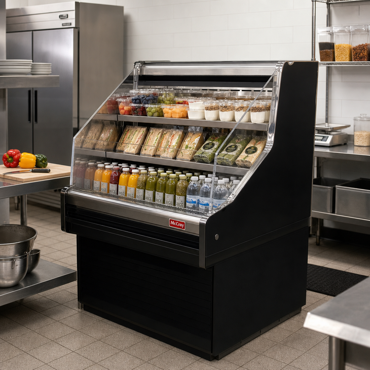 Product image #2 for Howard-McCray 35E Series Remote Straight-Side Impulse Open-Air Merchandiser, 39 Inch, Black, 44 Inch High