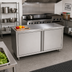 Thumbnail image #2 for John Boos 84-Inch x 36-Inch Stainless Steel Enclosed Work Table with Cabinet Base and Hinged Doors