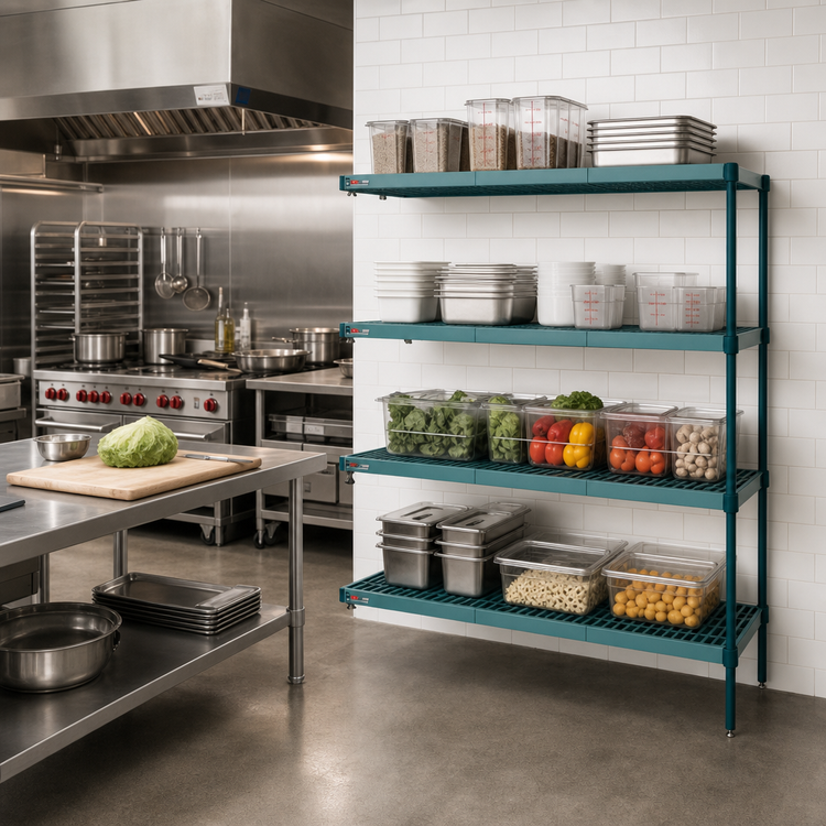 Product image #2 for Metro Super Erecta Pro 21 in. x 36 in. x 74 in. Stationary Polymer Shelving Add-On Unit with 4 Shelves
