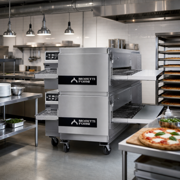 Product image #2 for Moretti Forni T64E2 Double-Deck Electric Ventless Conveyor Pizza Oven