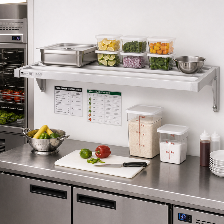 Product image #3 for New Age Adjust-A-Shelf H.D. Series Wall-Mounted Aluminum Shelf, 66 x 24 Inches
