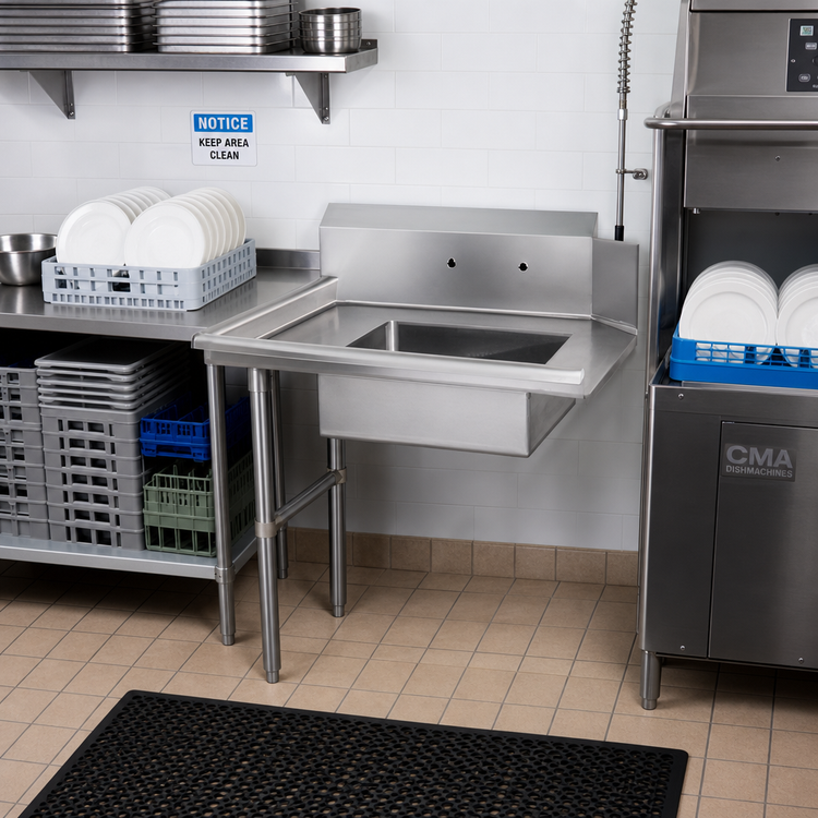 Product image #2 for 36-Inch Left-to-Right Soiled Dish Table with 20 x 20 x 5-Inch Pre-Rinse Bowl
