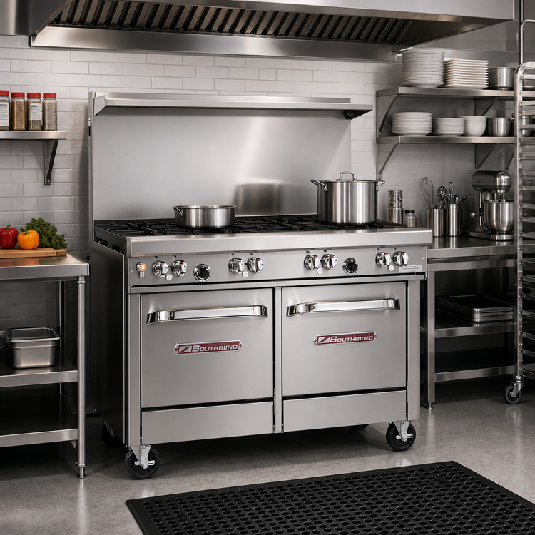 Product image #2 for Southbend Ultimate 48-Inch Gas Restaurant Range with 7 Open Burners, Standard Oven and Cabinet Base