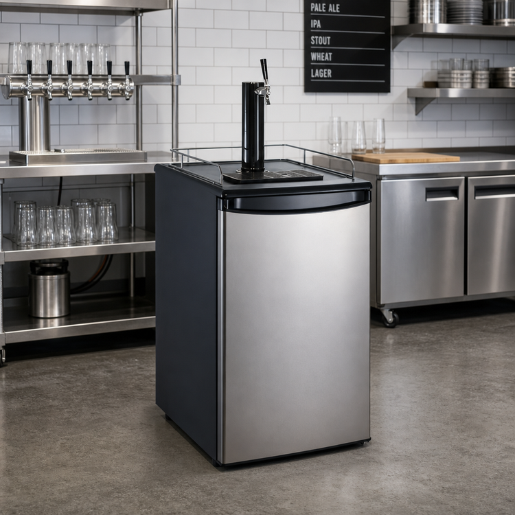 Product image #2 for Omcan 152L Freestanding Draft Beer Cooler with Single Tower and 1 Faucet, 40.2 Gallon Capacity