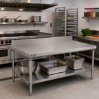 Thumbnail image #3 for Metro SmartLever SMW54 30 x 54-Inch 16-Gauge 304 Stainless Steel Work Surface with 4-Inch Backsplash