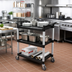 Thumbnail image #2 for Crestware Regular 3-Tier Poly Bus Cart, Black, 16-1/8 x 24-1/2 x 36 Inch, 265 lb. Capacity