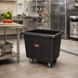 Thumbnail image #2 for Rubbermaid Commercial Products Mobile Open-Top Cube Truck, 14 Cu Ft, 500 lb Capacity, Black
