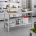 Thumbnail image #2 for 72 Inch x 36 Inch Stainless Steel Reinforced Top Work Table with Adjustable Undershelf