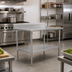 Thumbnail image #2 for John Boos Stallion 48-Inch x 30-Inch Stainless Steel Top Work Table with 5-Inch Backsplash and Fixed Undershelf