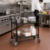 Thumbnail image #2 for Quantum Black Epoxy Antimicrobial Wire Utility Bus Cart with 2 Shelves, 36 x 18 Inches