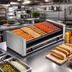 Thumbnail image #2 for Roll-A-Grill 36 Hot Dog Slanted Roller Grill with 10 GripsIt Rollers, 220V