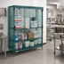 Thumbnail image #2 for Metro Super Erecta Stationary Wire Security Cage with Sliding Doors, Metroseal Green Epoxy, 50-1/2 W x 28-1/2 D x 66-13/16 H