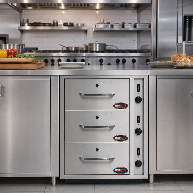 Product image #2 for RedHots DWN-3BI-120 Built-In 3-Drawer Warming Drawer