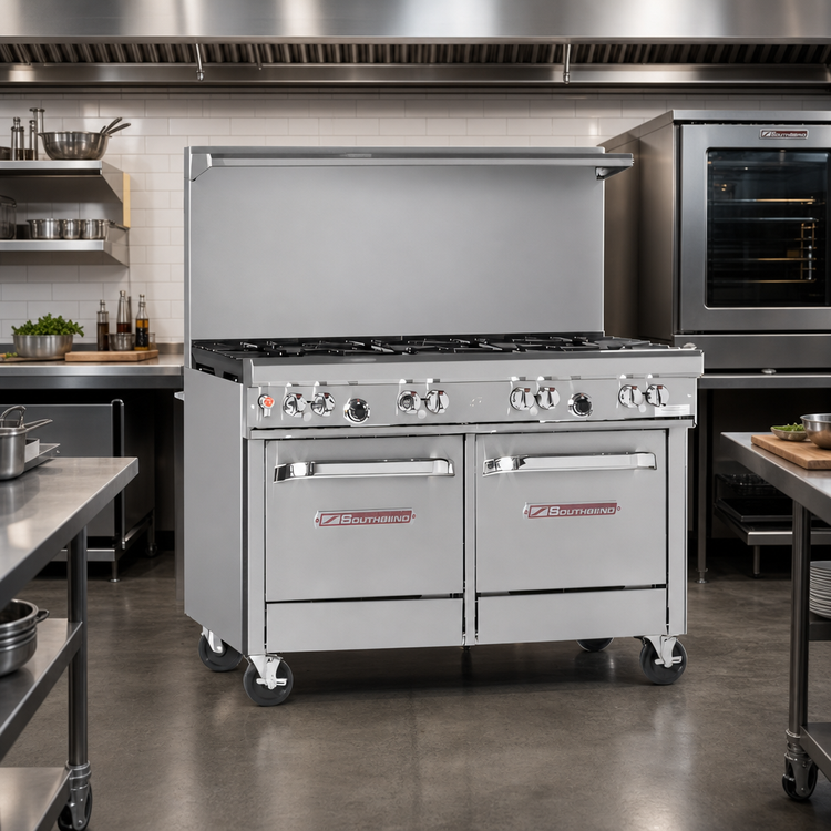 Product image #2 for Southbend Ultimate 48-Inch Commercial Gas Restaurant Range with 6 Burners, Convection Oven, and Cabinet Base
