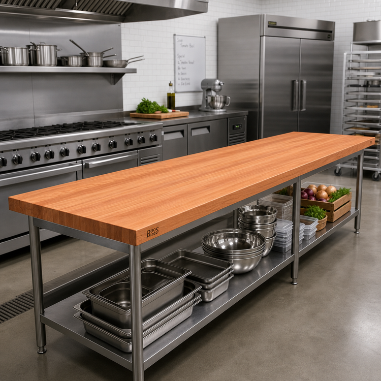 Product image #2 for Boos Block American Cherry Edge Grain Kitchen Countertop, 132" W x 30" D x 3" Thick, Varnique Finish