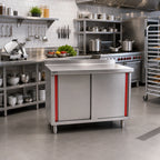 Thumbnail image #2 for Eagle Group Spec-Master UCB2448SEM Stainless Steel Enclosed Work Table with Sliding Doors, 14-Gauge Top, 1-1/2-Inch Backsplash, 48 x 24 Inches