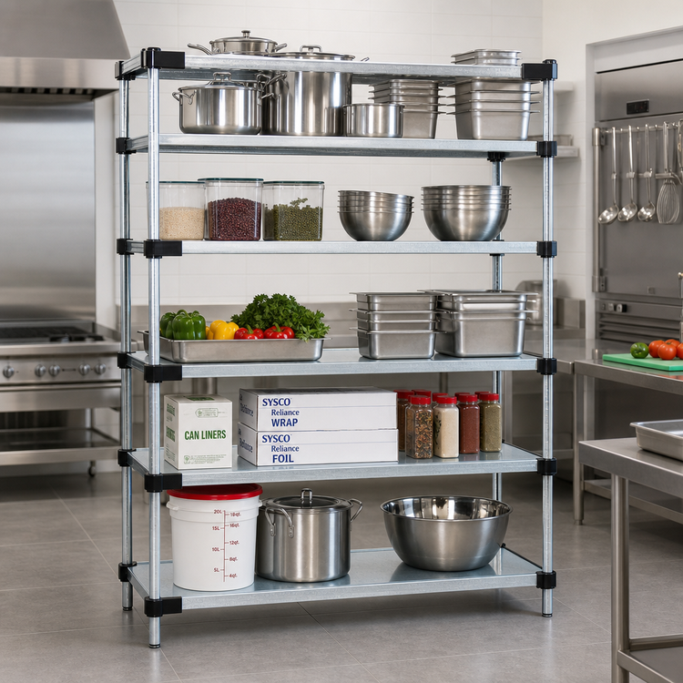 Product image #2 for Quantum Solid Shelving Starter Kit, 72W x 24D x 86H, 5 Shelves