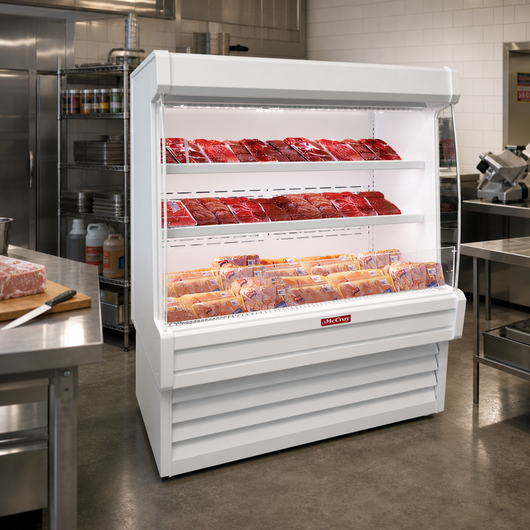 Product image #2 for Howard-McCray R-OM35E-5L-LED 35E Series Packaged Meats Remote Open Merchandiser, 63-Inch Wide x 60-Inch High, White