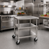 Thumbnail image #2 for Dinex 30 x 30-Inch Stainless Steel Utility Table with Open Base, 2 Shelves, and Casters