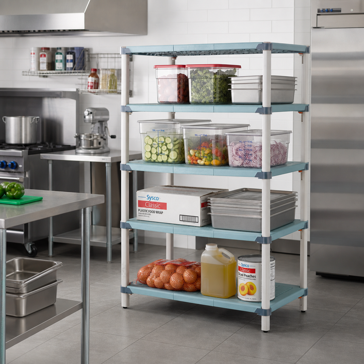 Product image #2 for MetroMax i 4-Shelf Starter Polymer Shelving Unit, 42W x 24D x 63H, Blue