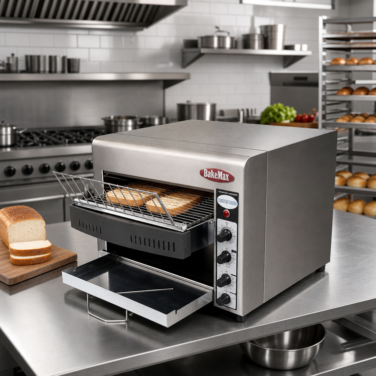 Product image #2 for BakeMax Countertop Horizontal Conveyor Toaster, 500 Pieces Per Hour, 220V
