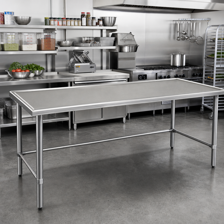 Product image #2 for Eagle Group Spec-Master Marine Series Stainless Steel Work Table, 84" W x 36" D, Box Marine Edge