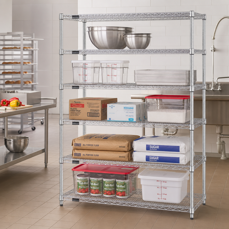 Product image #2 for Eagle Redi-Pak 5-Tier Wire Shelving Unit, 48W x 18D x 63H, Zinc Finish