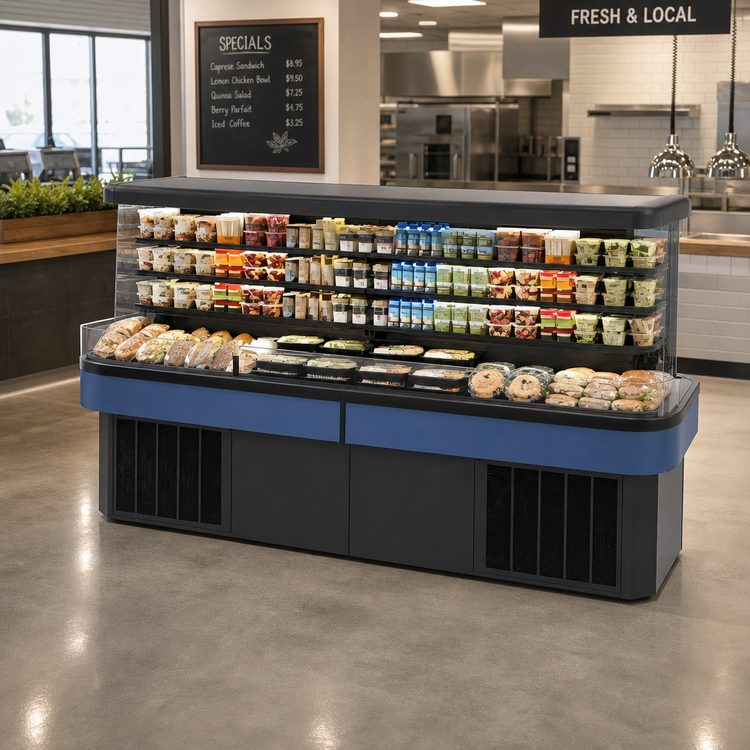 Product image #2 for Federal Industries Islands IMSS120SC-2 Refrigerated Self-Serve Island Merchandiser, 120.5 Inches Wide, 2-Tier, Self-Contained