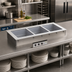 Thumbnail image #2 for Vollrath Short-Side 3-Pan Drop-In Hot Well with Marine-Grade 316 Stainless Wells, Thermostatic Controls, and Manifold Drain