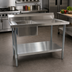 Thumbnail image #2 for BK Resources 60-Inch x 30-Inch Stainless Steel Prep Sink Work Table with Left-Side Sink and 6-Inch Backsplash