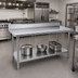 Thumbnail image #2 for Advance Tabco 120-Inch x 30-Inch 304 Stainless Steel Work Table with 5-Inch Backsplash and Adjustable Undershelf