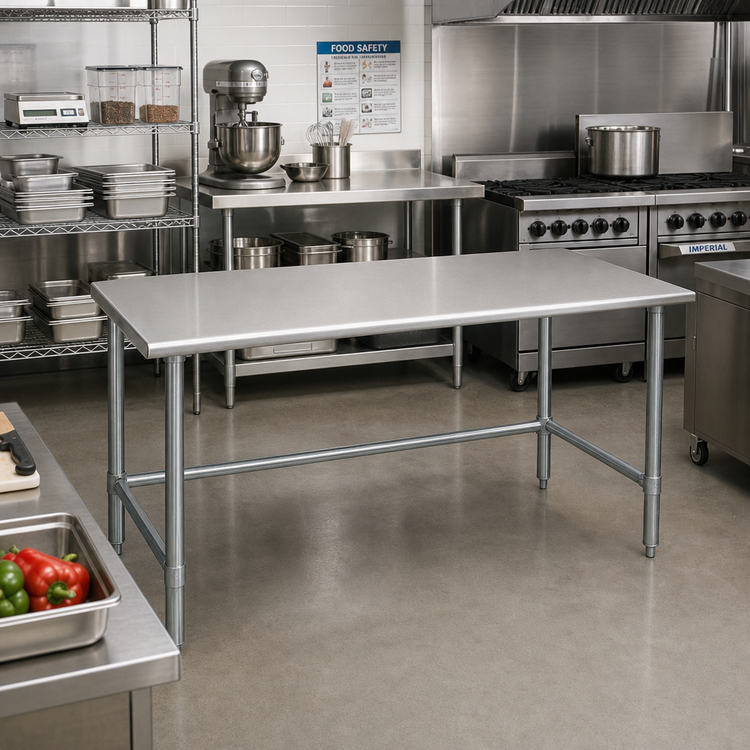 Product image #2 for Eagle Spec-Master 48-Inch x 30-Inch Flat Top Stainless Steel Work Table with Galvanized Base